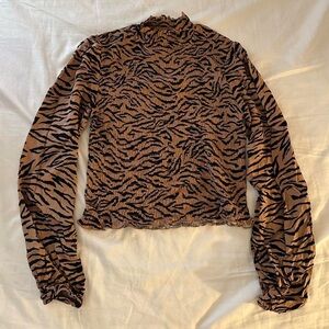 Wild Fable Brown and Black Animal Print Blouse